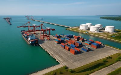 Dengan konektivitas tol dan kereta api, Pelabuhan Kuala Tanjung digadang-gadang menjadi hub internasional. Namun, pelabuhan ini masih berjuang agar menyamai laju Pelabuhan Belawan.